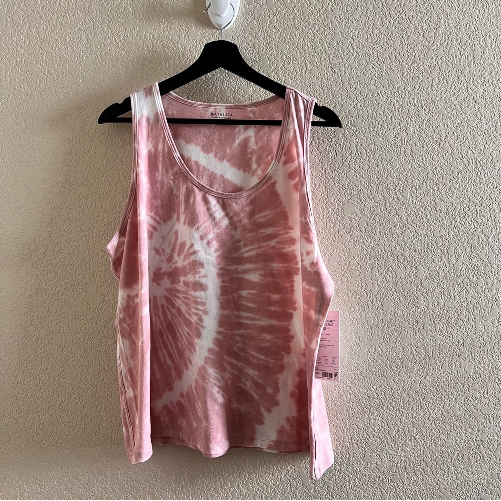 Athleta Organic Daily Tie Dye Printed Tank Size 1X NWT